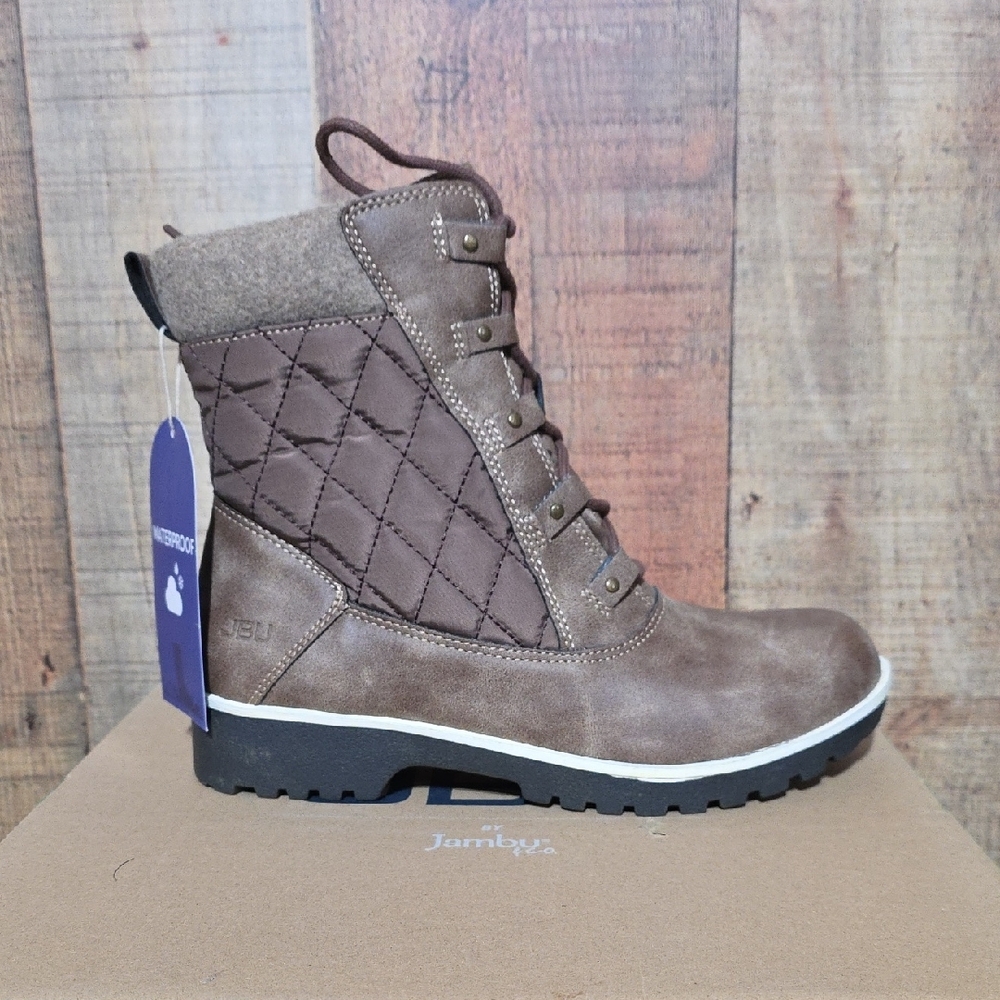 JBU Brown Quilted Lace-Up Ankle Boot - Picture 6 of 10
